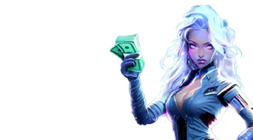 Изображение, представляющее приветственный бонус казино СлотоЗал, с героиней в платье на фоне праздничной графики.